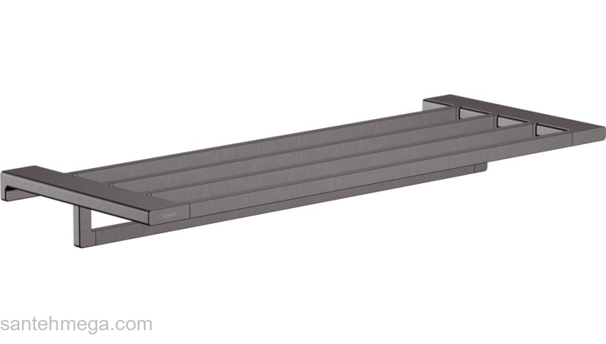 Держатель для полотенец Hansgrohe AddStoris шлифованный черный хром 41751340 для ванной комнаты. Фото