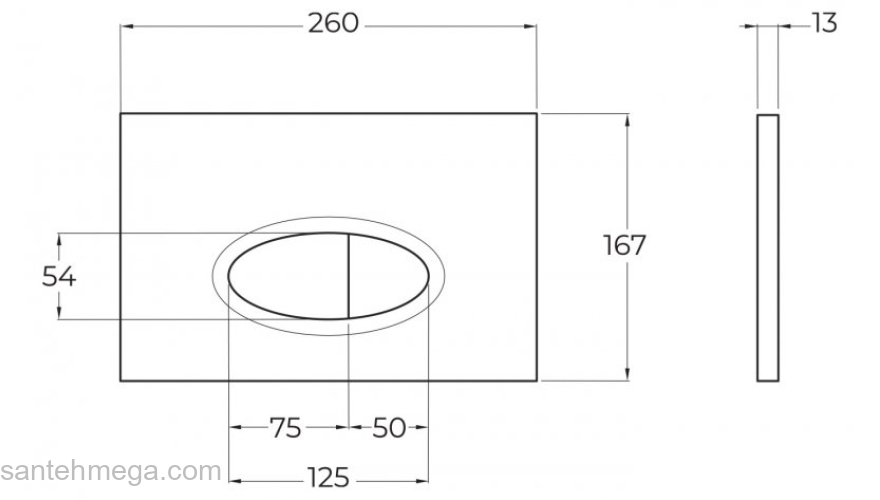 Кнопка смыва BelBagno Хром глянец BB051CR. Фото