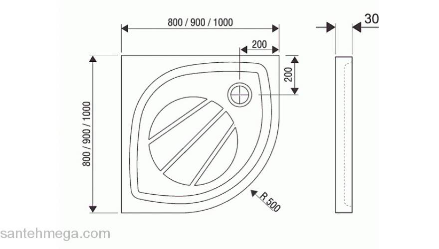 Панель для душевого поддона RAVAK Elipso Pro 90 XA937001010. Фото
