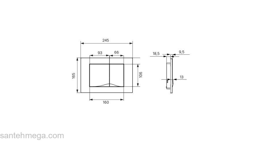 Клавиша смыва универсальная хром Unifix 005 IDDIS UNI05CHi77. Фото