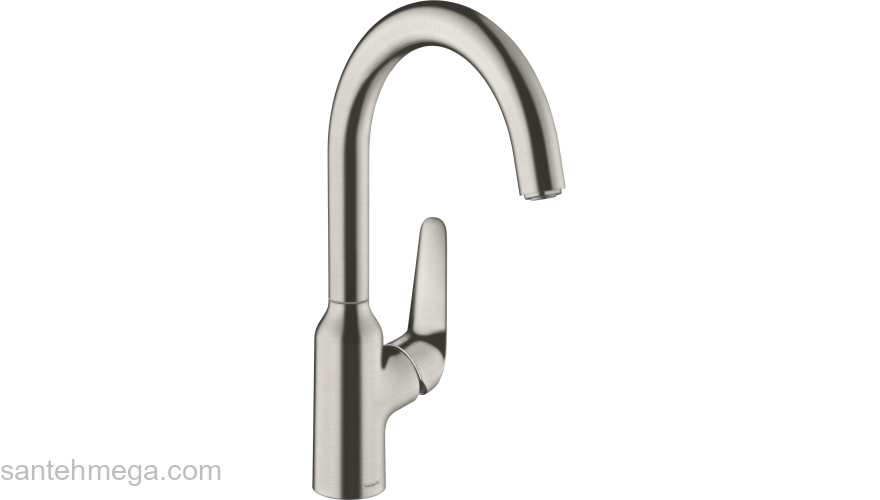 Кухонный смеситель однорычажный, 220, 1jet Hansgrohe 71802800, под сталь. Фото