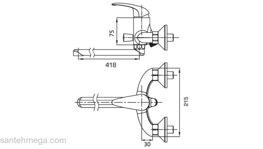 Смеситель для ванны MILARDO Java JAVSBL0M10. Фото