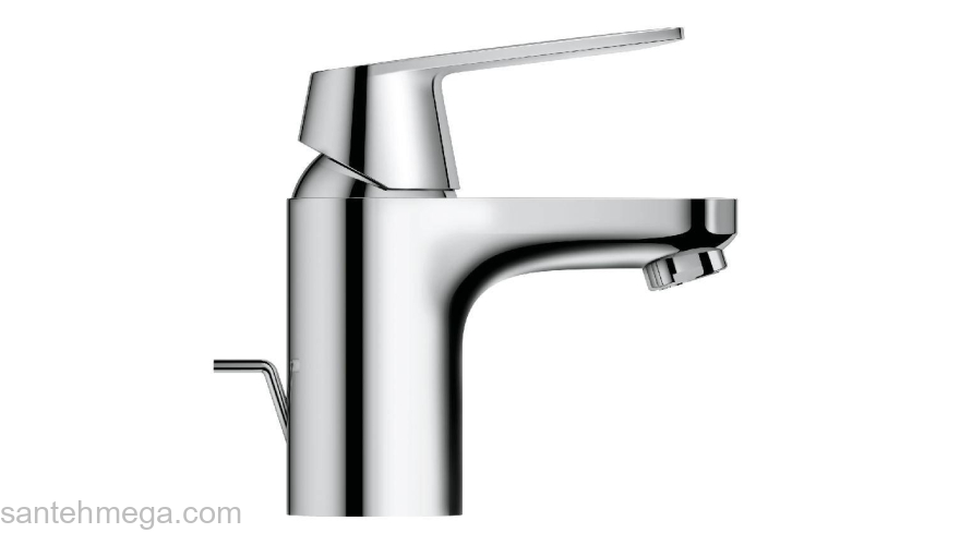 GROHE 2337700E Eurosmart Cosmopolitan Смеситель для раковины со сливным гарнитуром, с энергосберегающим картриджем - подача холодной воды при центральном положении рычага. Фото