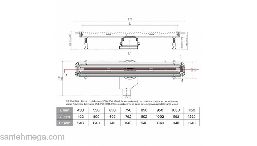 Линейный трап PESTAN Confluo Premium Slim Line 450. Фото