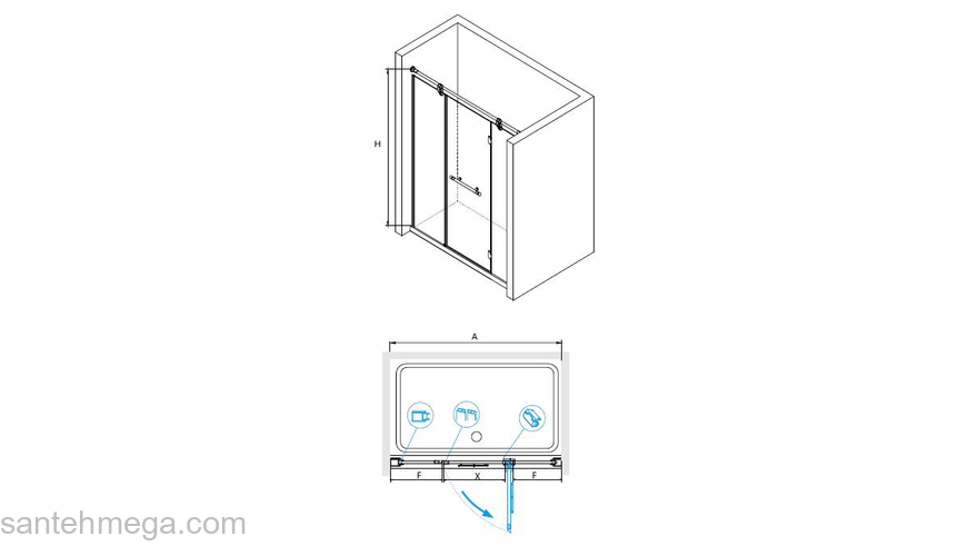 Душевая дверь RGW VISCOUNT VI-02 02040214-18 140 см. Фото