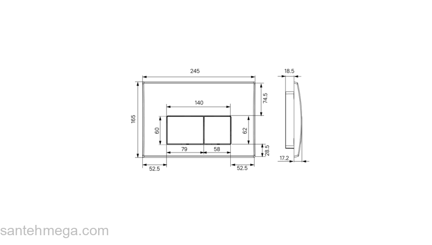 Комплект 2 в 1: инсталляция и клавиша смыва белая Optima Home IDDIS OPH0000i32K. Фото