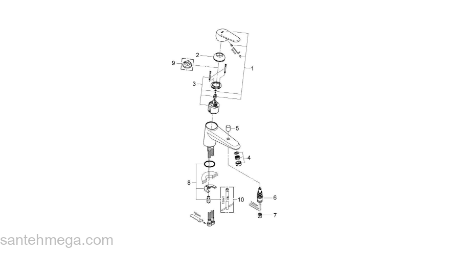 Смеситель для ванны GROHE Eurodisc Сosmopolitan 33192002. Фото