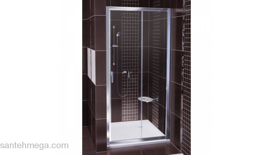 Душевая дверь раздвижная двухэлементная RAVAK Blix BLDP2-100 (блестящий+транспарент) 0PVA0C00Z1. Фото