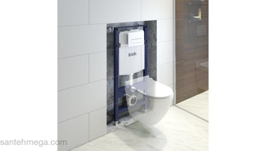 Комплект 2 в 1: инсталляция и клавиша смыва белая Optima Home IDDIS OPH0000i32K. Фото