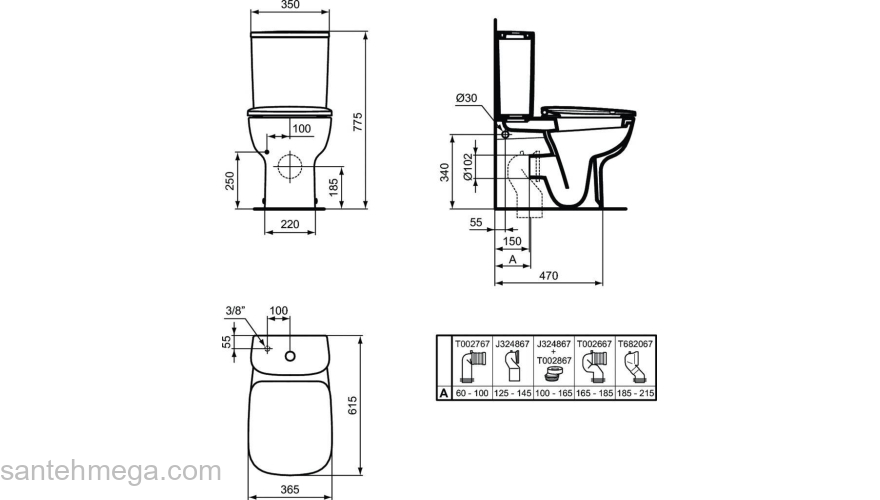 Унитаз напольный IDEAL STANDARD Esedra T282001. Фото