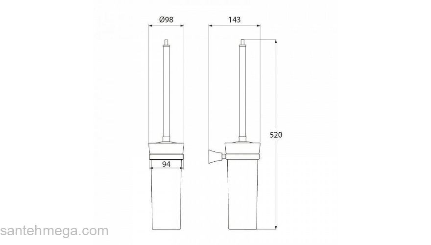 Ерш подвесной латунь керамика Vico IDDIS VICSBC0I47 для ванной комнаты. Фото