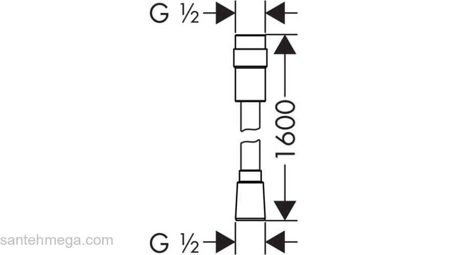 Шланг для душа Hansgrohe Isiflex 1.6м с регулировкой напора воды 28248000. Фото