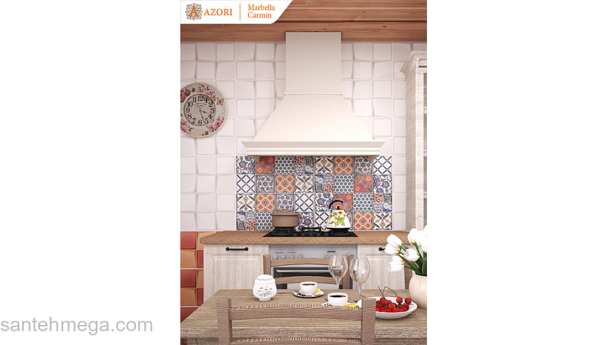 Azori 505901101 Плитка облицовочная Marbella 315х630 carmin. Фото