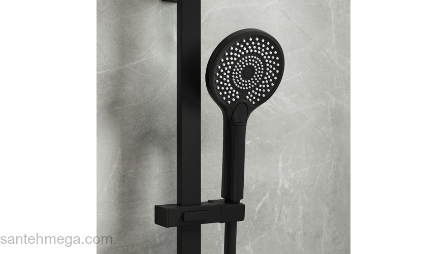 Лейка для душа черная матовая Optima Home IDDIS OPH12BPi18. Фото