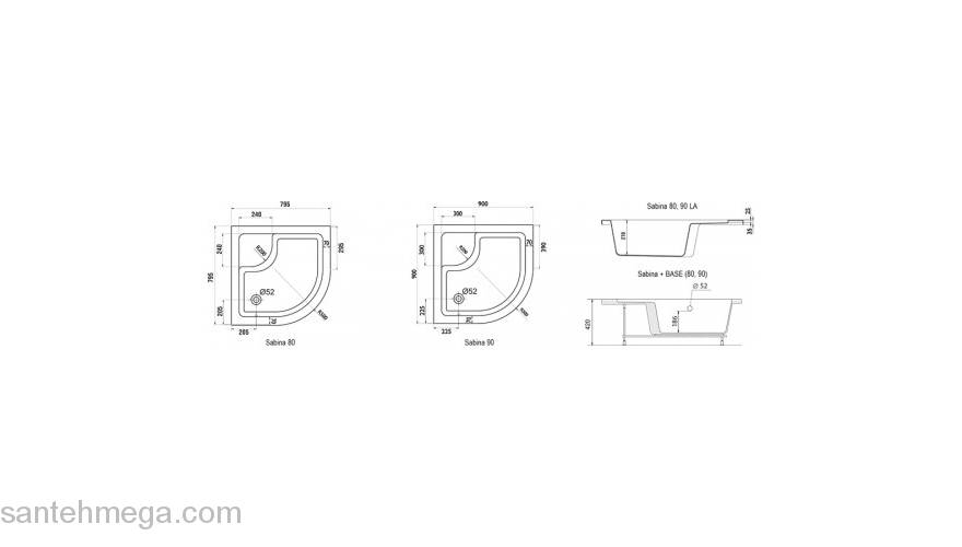 Панель для душевого поддона RAVAK Sabina 80 A914001020. Фото