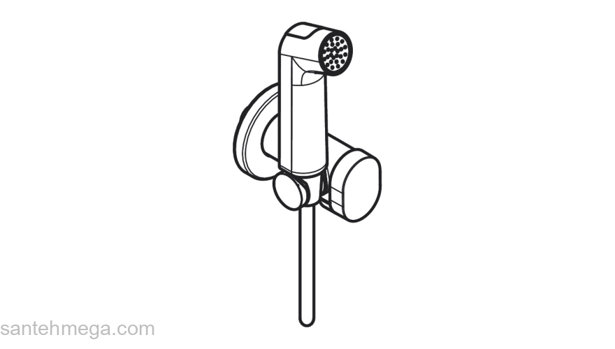Гигиенический душ Hansgrohe S 1jet EcoSmart+ со смесителем (требуется скрытая часть), белый матовый 29232700. Фото