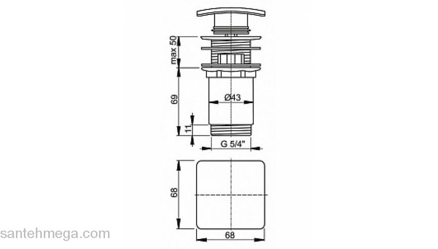 Донный клапан для умывальника ALCAPLAST A393. Фото