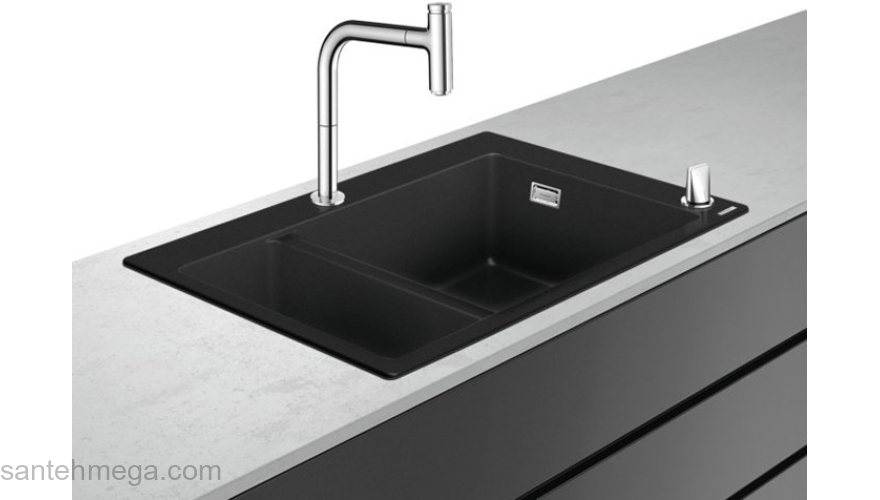 Кухонная мойка с встроенным смесителем Hansgrohe C51-F635-09 77x51 43220000. Фото