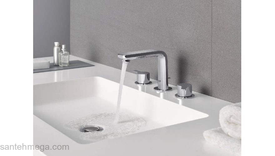 GROHE 20304001 Lineare New Смеситель для раковины на 3 отверстия с низким изливом. Фото