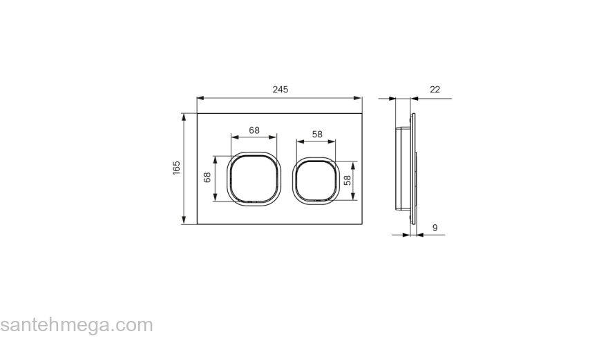 Клавиша смыва универсальная белая Unifix 004 IDDIS UNI04WBi77. Фото