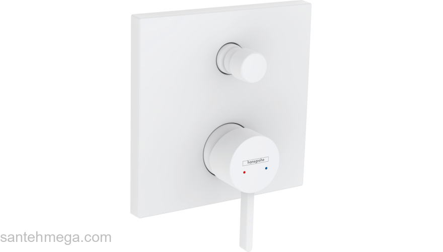 Finoris Смеситель для ванны, однорычажный, скрытого монтажа 76415700, матовый белый. Фото