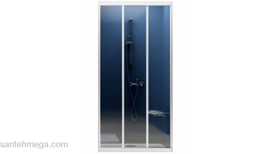 Душевая дверь раздвижная RAVAK Supernova ASDP3-90 (белая+грапе) 00V70102ZG. Фото