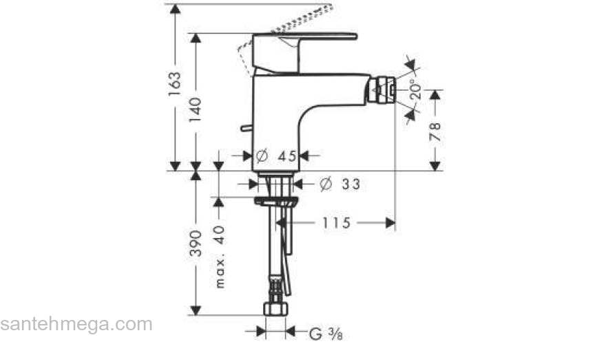 Смеситель для биде HANSGROHE Tails E2 31622000. Фото