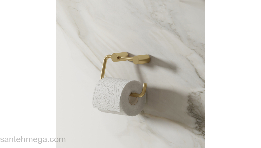 Держатель для туалетной бумаги без крышки сплав металлов Petite матовое золото IDDIS PETG000i43 для ванной комнаты. Фото