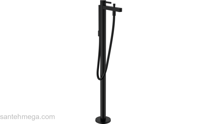 Finoris Смеситель для ванны, однорычажный, напольный 76445670, матовый черный. Фото