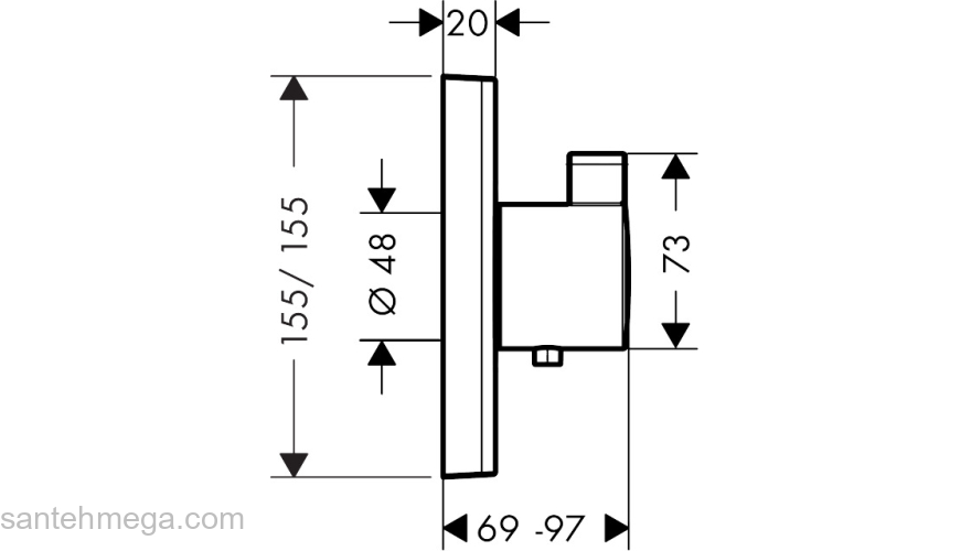 Термостат HANSGROHE  ShowerSelect hflow СМ BBR 15760140, полирован. бронза. Фото