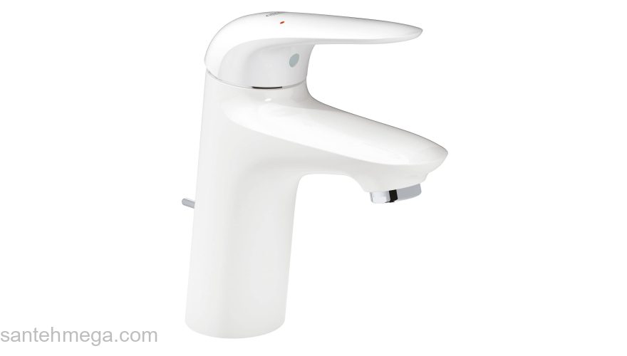 Eurostyle 2015 Solid Смеситель для раковины со сливным гарнитуром, S-Size, с GROHE 23709LS3 SilkMove® ES с энергосберегающей функцией (подача холодной воды при центральном положении рычага). Фото