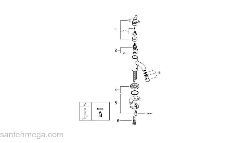 GROHE 20021000 Atrio Ypsilon Вертикальный вентиль. Фото