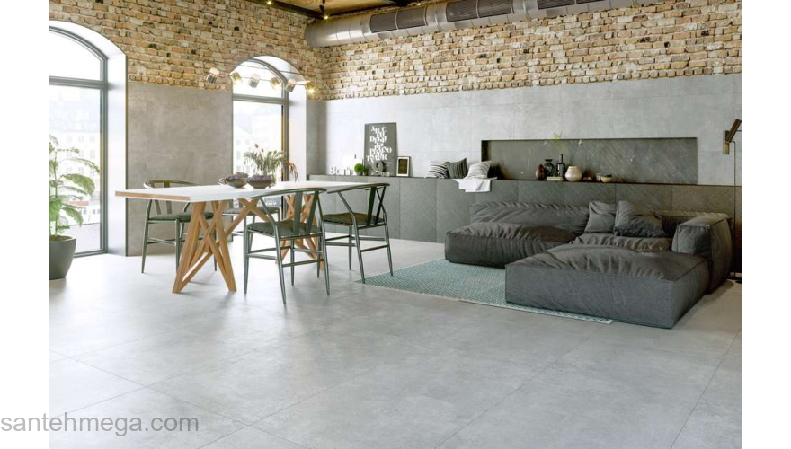 BELLEZA MARBLE F PC Керамический гранит Concrete 600x600 white mat.. Фото