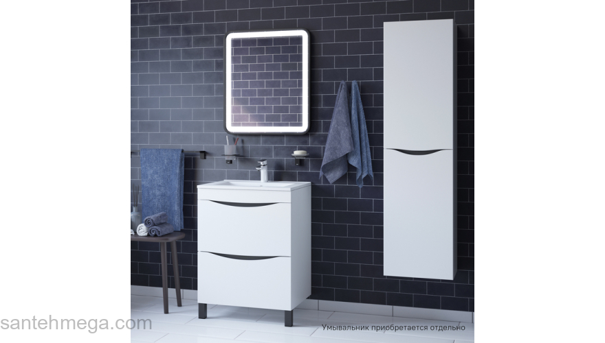 Тумба напольная белая 60 см Cloud IDDIS CLO60WFi95. Подходит ум. 0136000i28. Фото
