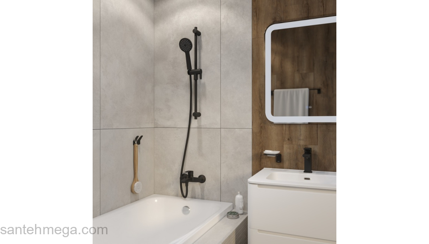 Шланг для душа черный матовый силиконовый 1,5м Optima Home IDDIS OPH15BLi19. Фото