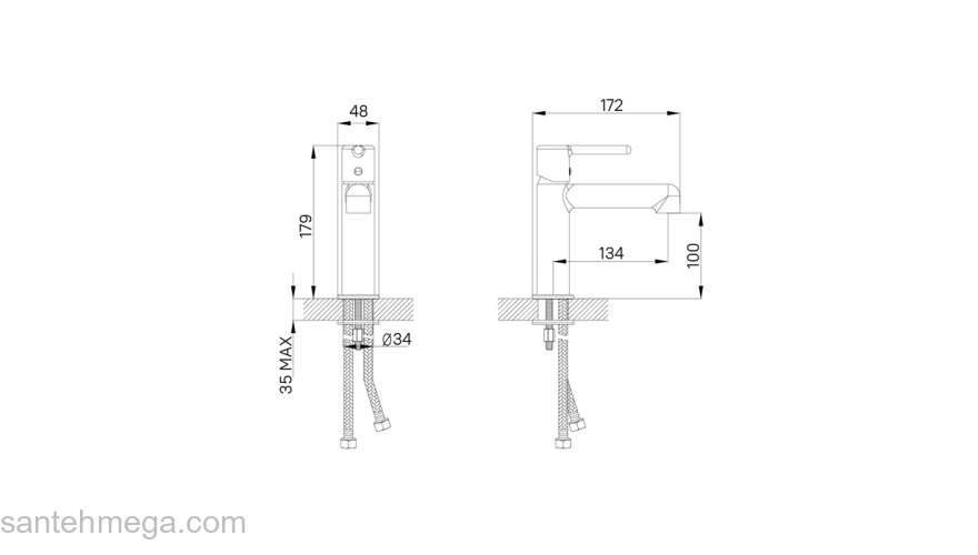 Cмеситель для умывальника хром Aiger IDDIS AIGSB00i01. Фото