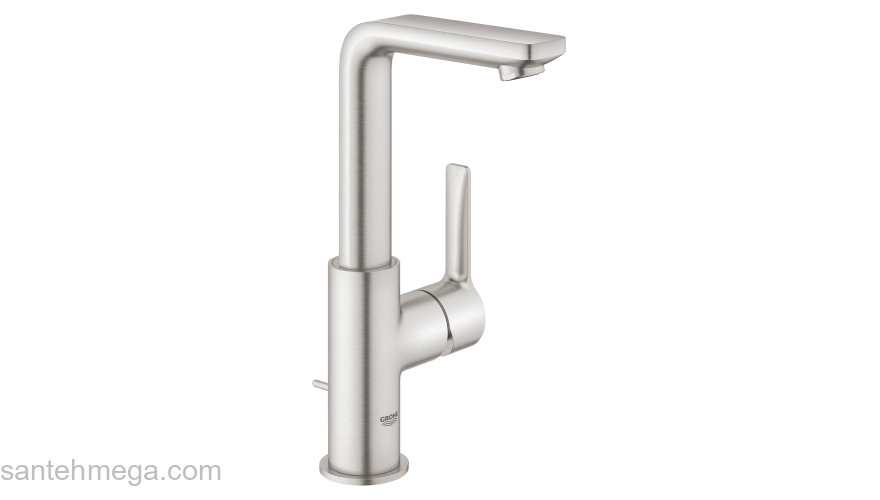 GROHE 23296DC1 Lineare New Смеситель однорычажный для раковины, высокий излив, со сливным гарнитуром. Фото