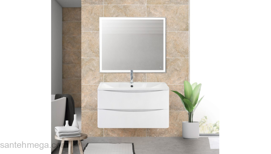 Тумба под раковину подвесная BELBAGNO ACQUA-900-2C-SO-BL Bianco Lucido. Фото