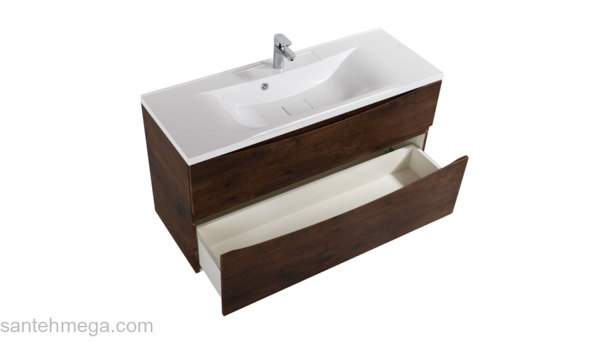 Тумба под раковину подвесная BELBAGNO MARINO-H60-1200-2C-SO-RW-P Rovere Moro. Фото