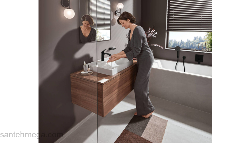 Vivenis Смеситель для ванны, однорычажный, скрытого монтажа 75415670, матовый черный. Фото