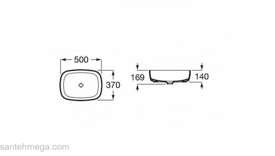 Раковина накладная ROCA Inspira Soft 50х37 327500000. Фото