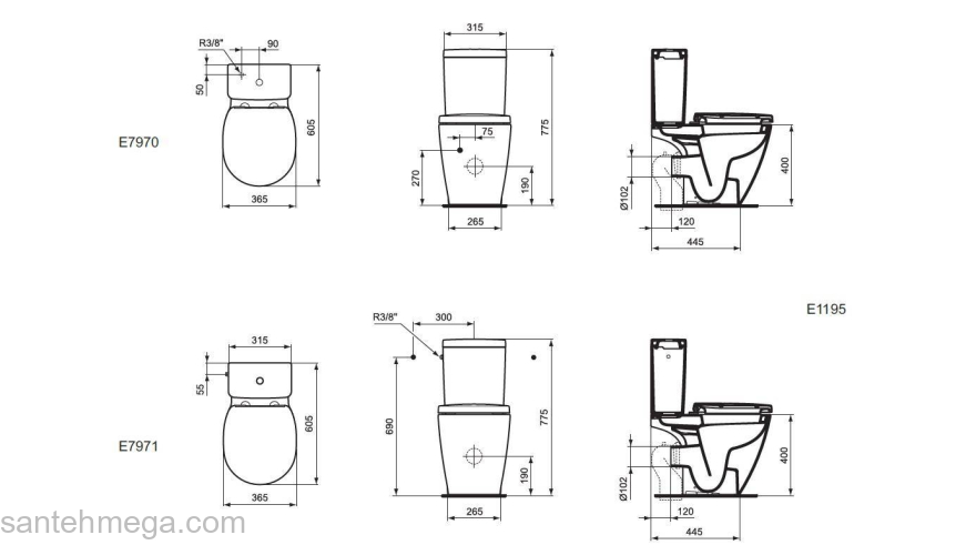 Унитаз напольный IDEAL STANDARD CONNECT Space Arc/Cube E119501. Фото
