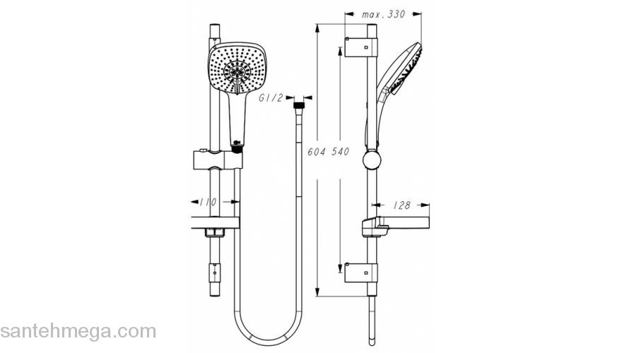 Душевой набор IDEAL STANDARD Idealrain Cube M3 B0008AA. Фото