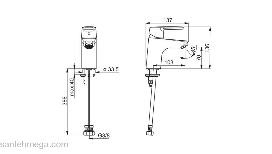 Cмеситель для раковины ORAS Saga New 3910F. Фото