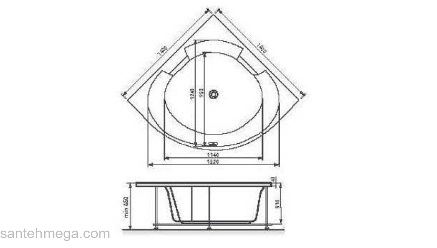 Ванна VAYER Bryza 140х140. Фото