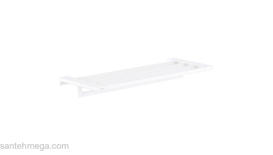 Полка для полотенец AddStoris Hansgrohe 41751700, матовый белый для ванной комнаты. Фото