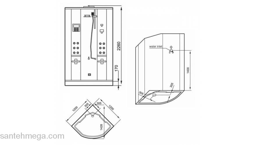 Душевая кабина EAGO DZ962F8 White. Фото