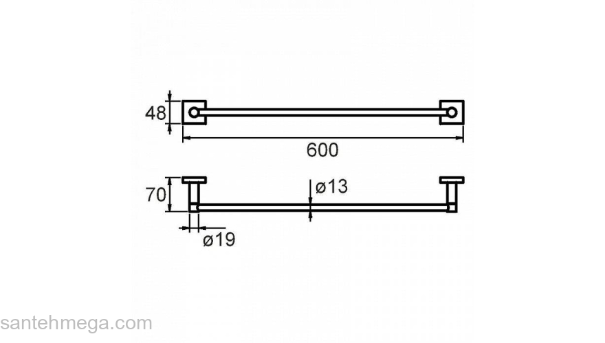Полотенцесушитель сплав металлов Amur Milardo AMUSM10M49 для ванной комнаты. Фото