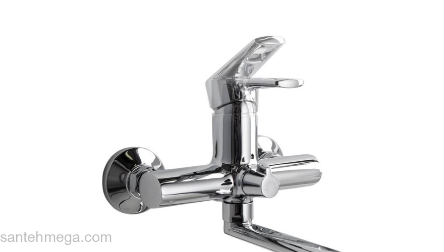 Смеситель для ванны с длинным изливом с керамическим дивертором Runo IDDIS RUNSBL2i10WA. Фото