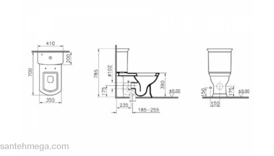 Унитаз напольный Vitra Serenada 9722B003-7203. Фото